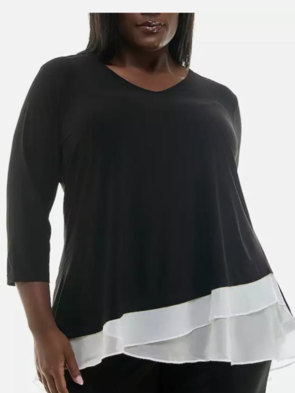 Nina Leonard Women's Tulip Hem Top, Size 1X, NWT